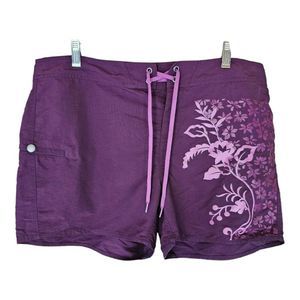 Eddie Bauer Purple Floral Athletic Shorts